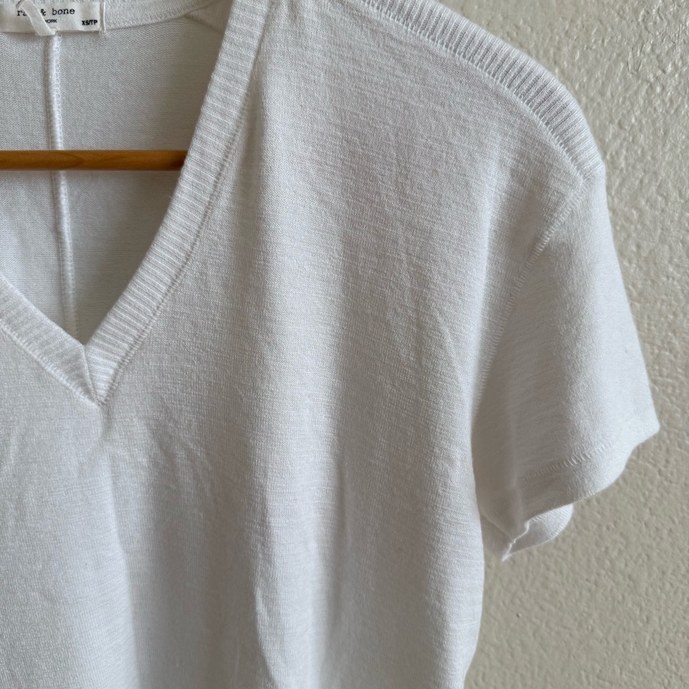 Rag & Bone White V-Neck Women's Top Size XS - Picture 4 of 12